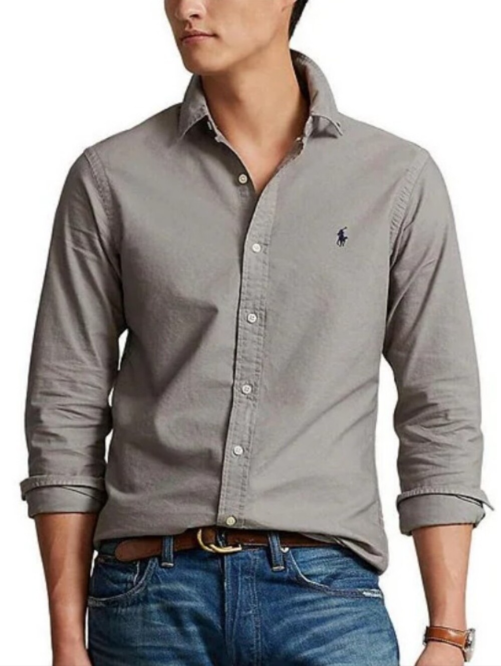 Polo by Ralph Lauren Gray Classic-Fit Oxford Shirt